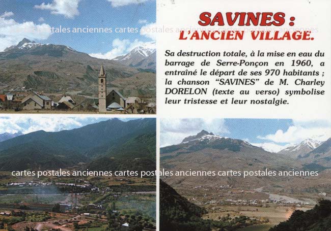 Cartes postales anciennes > CARTES POSTALES > carte postale ancienne > cartes-postales-ancienne.com Provence alpes cote d'azur Savines Le Lac