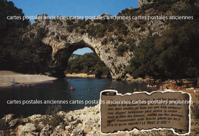 Cartes postales anciennes > CARTES POSTALES > carte postale ancienne > cartes-postales-ancienne.com Auvergne rhone alpes Ardeche Vallon Pont D Arc