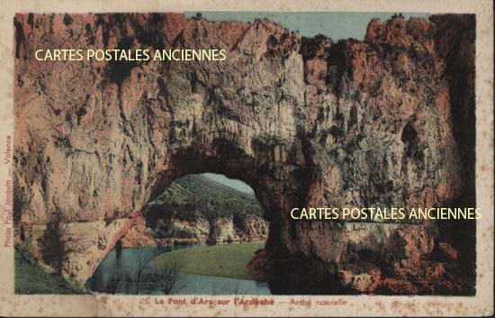 Cartes postales anciennes > CARTES POSTALES > carte postale ancienne > cartes-postales-ancienne.com Auvergne rhone alpes Ardeche Vallon Pont D Arc