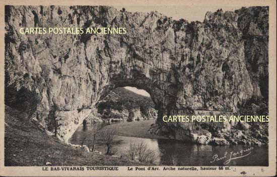 Cartes postales anciennes > CARTES POSTALES > carte postale ancienne > cartes-postales-ancienne.com Auvergne rhone alpes Ardeche Vallon Pont D Arc