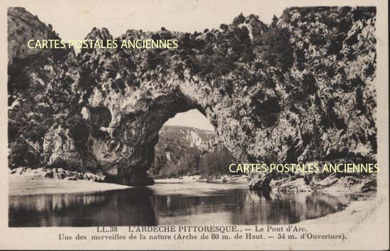 Cartes postales anciennes > CARTES POSTALES > carte postale ancienne > cartes-postales-ancienne.com Auvergne rhone alpes Ardeche Vallon Pont D Arc