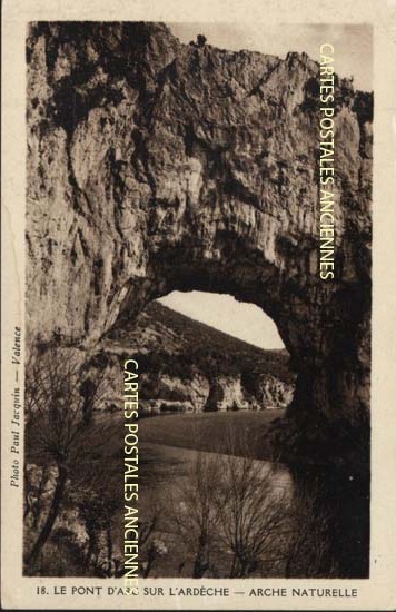 Cartes postales anciennes > CARTES POSTALES > carte postale ancienne > cartes-postales-ancienne.com Auvergne rhone alpes Ardeche Vallon Pont D Arc