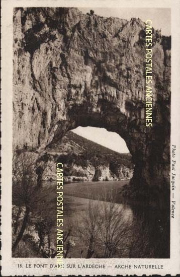 Cartes postales anciennes > CARTES POSTALES > carte postale ancienne > cartes-postales-ancienne.com Auvergne rhone alpes Ardeche Vallon Pont D Arc