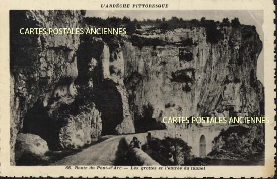 Cartes postales anciennes > CARTES POSTALES > carte postale ancienne > cartes-postales-ancienne.com Auvergne rhone alpes Ardeche Vallon Pont D Arc