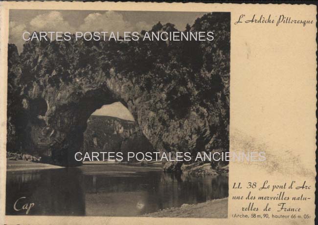 Cartes postales anciennes > CARTES POSTALES > carte postale ancienne > cartes-postales-ancienne.com Auvergne rhone alpes Ardeche Vallon Pont D Arc