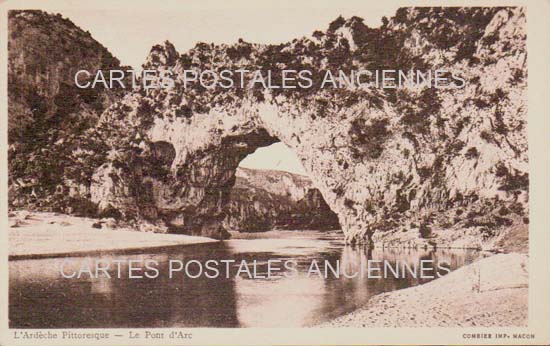 Cartes postales anciennes > CARTES POSTALES > carte postale ancienne > cartes-postales-ancienne.com Auvergne rhone alpes Ardeche Vallon Pont D Arc