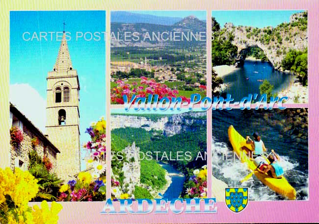 Cartes postales anciennes > CARTES POSTALES > carte postale ancienne > cartes-postales-ancienne.com Auvergne rhone alpes Ardeche Vallon Pont D Arc