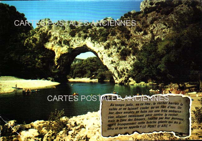 Cartes postales anciennes > CARTES POSTALES > carte postale ancienne > cartes-postales-ancienne.com Auvergne rhone alpes Ardeche Vallon Pont D Arc