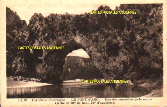 Cartes postales anciennes > CARTES POSTALES > carte postale ancienne > cartes-postales-ancienne.com Auvergne rhone alpes Ardeche Vallon Pont D Arc