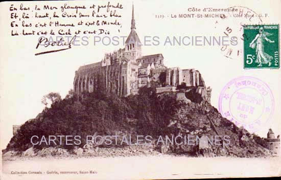 Cartes postales anciennes > CARTES POSTALES > carte postale ancienne > cartes-postales-ancienne.com Normandie Le Mont Saint Michel