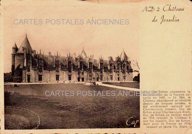 Cartes postales anciennes > CARTES POSTALES > carte postale ancienne > cartes-postales-ancienne.com Bretagne Josselin