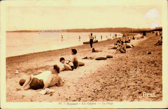 Cartes postales anciennes > CARTES POSTALES > carte postale ancienne > cartes-postales-ancienne.com Provence alpes cote d'azur Var Hyeres Plage